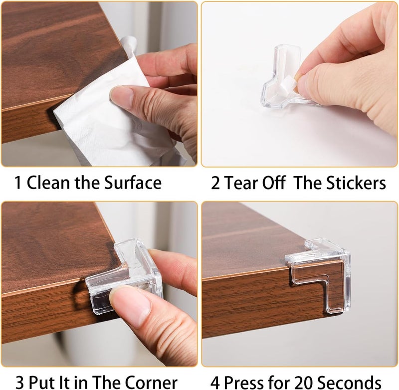 suyncyi 24 Pack Corner Guards Corner Protectors for Baby，Table Corner Protectors for Baby，Furniture Guards，Baby Proof Corner Protectors to Cover Sharp Furniture - Image 4